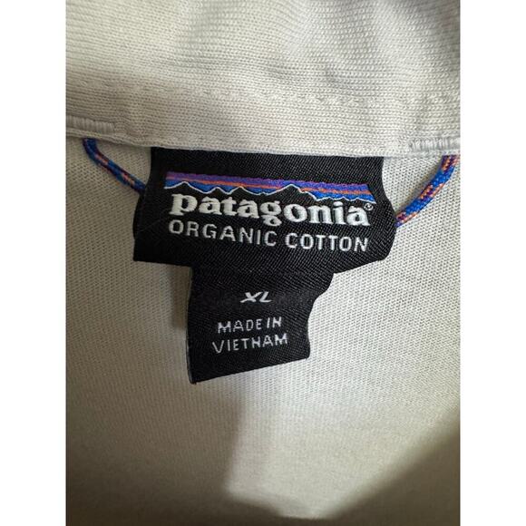Patagonia Men's Sunshade Polo Shirt Tarpon Logo Short Sleeves Off White Size XL - Picture 7 of 10